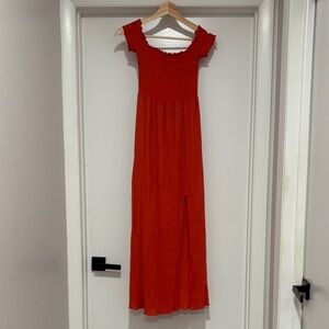 Rue21 Burnt Orange Ribbed Maxi Dress